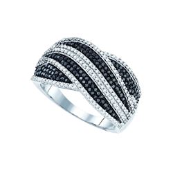 0.75 CTW Black Colored Diamond Cocktail Ring 10K White Gold