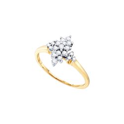 0.25 CTW Natural Diamond Cluster Ring 10K Yellow Gold