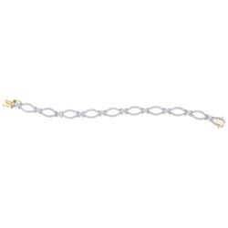 2.35 CTW Natural Diamond Tennis Link Bracelet 14K Yellow Gold