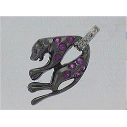 14K White Gold 0.28CTW Sapphire&Diamond Pendant - REF-27W4H