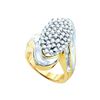Image 1 : 1.03 CTW Natural Diamond Wide Cluster Ring 10K Yellow Gold