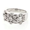 Image 1 : 5-row Bezel-set Diamond Ring in 18K White Gold - REF-109A3N