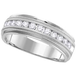 0.25 CTW Mens Natural Diamond Comfort-fit Anniversary Band 14K White Gold