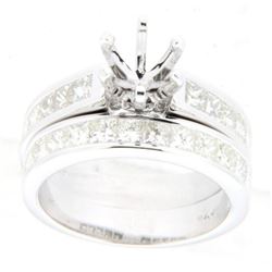 14K White Gold 2.29CTW Diamond Wedding Ring Set - REF-354F8M