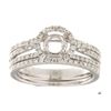 Image 1 : 14K White Gold 0.76CTW Diamond Wedding Ring Set - REF-127K3R