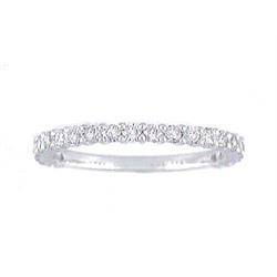 14K White Gold 0.6CTW Diamond Band Ring - REF-61H2W
