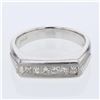 Image 1 : Gents Diamond Band w/ Princess cut Channel-set in 14K White Gold - REF-142A7N