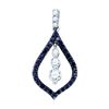 Image 1 : 0.49 CTW Black Colored Diamond Teardrop-shape Journey Dangle Pendant 10K White Gold