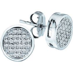 0.05 CTW Natural Diamond Circle Cluster Earrings 10K White Gold