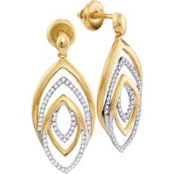 0.35 CTW Natural Diamond Dangle Earrings 10K Yellow Gold