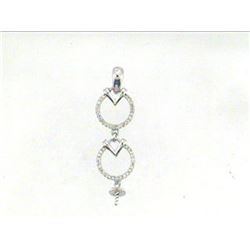 14K White Gold 0.17CTW Diamond Necklace - REF-33F4M