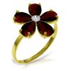 Image 1 : Genuine 2.22 ctw Garnet & Diamond Ring Jewelry 14KT Yellow Gold - REF-35P9H