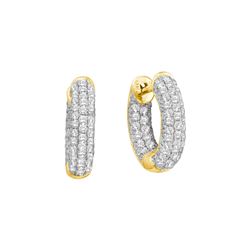 0.75 CTW Natural Diamond Huggie Earrings 14K Yellow Gold