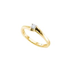 0.09 CTW Natural Diamond Solitaire Fine Small Dainty Promise Ring 14K Yellow Gold