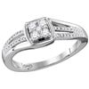 Image 1 : 0.25 CTW Natural Diamond Cluster Ring 10K White Gold