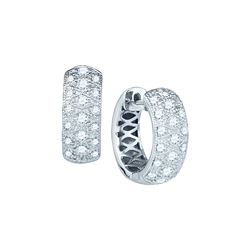 0.85 CTW Natural Diamond Huggie Earrings 14K White Gold