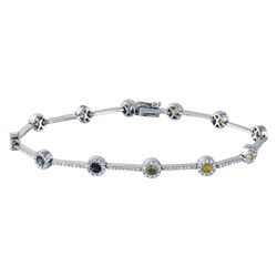 3.11 CTW 14K White Gold Ladies Bracelet - REF-142M6F