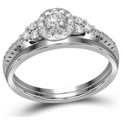 0.33 CTW Natural Diamond Slender Bridal Engagement Ring 10K White Gold