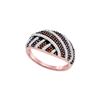Image 1 : 0.52 CTW Red Colored Diamond Striped Cocktail Ring 10K Rose Gold