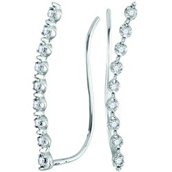 0.05 CTW Natural Diamond Climber Earrings 10K White Gold