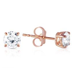 Genuine 0.80 ctw Diamond Anniversary Earrings Jewelry 14KT Rose Gold - REF-197N9R