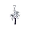 Image 1 : 0.1 CTW Black Colored Natural Diamond Palm Tree Nautical Pendant 10K White Gold