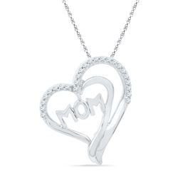 0.16 CTW Natural Diamond Heart Love Pendant 10K White Gold