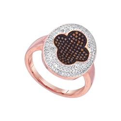 0.5 CTW Red Colored Diamond Cluster Ring 10K Rose Gold