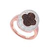 Image 1 : 0.5 CTW Red Colored Diamond Cluster Ring 10K Rose Gold