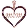 Image 1 : 0.07 CTW Red Colored Diamond Mom Heart Love Mother's Day Pendant 10K Rose Gold