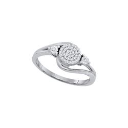 0.1 CTW Natural Diamond Concentric Cluster Ring 10K White Gold