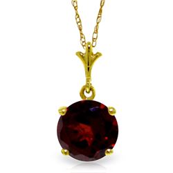 Genuine 1.15 ctw Garnet Necklace Jewelry 14KT Yellow Gold - REF-19A4K