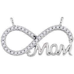 0.2 CTW Natural Diamond Mom Infinity Pendant 10K White Gold