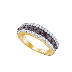 1.50 CTW Cognac-brown Colored Diamond Band 10K Yellow Gold