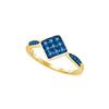 Image 1 : 0.2 CTW Blue Colored Diamond Cluster Ring 10K Yellow Gold