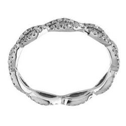 14K White 0.4CTW Ladies Diamond Ring - REF-56M8F