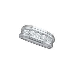 1 CTW Mens Natural Diamond Band 14K White Gold