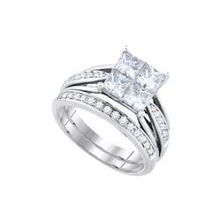 2 CTW Princess Invisible-set Diamond Bridal Ring 14K Yellow Gold