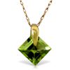 Image 1 : Genuine 1.16 ctw Peridot Necklace Jewelry 14KT Yellow Gold - REF-13A2K
