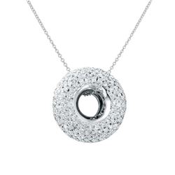 1.66 CTW 18K White Gold Ladies Slider with Chain - REF-222H3W