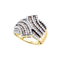 1.75 CTW Natural Diamond Bypass Cocktail Ring 14K Yellow Gold