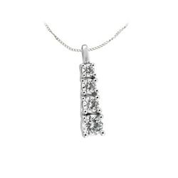 0.75 CTW 14K White Gold Ladies Slider with Chain - REF-130F2M