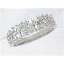14K White Gold 0.48CTW Diamond Band Ring - REF-57H9W