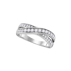 0.5 CTW Natural Diamond Crossover Band 14K White Gold