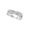 Image 1 : 0.5 CTW Natural Diamond Crossover Band 14K White Gold