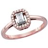 Image 1 : 0.28 CTW Emerald Natural Diamond Solitaire Ring 14K Rose Gold
