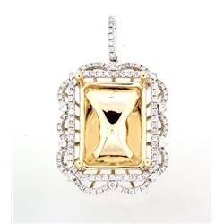 14K TwoTone Gold 1.04CTW SemiMount Slider w/Chain - REF-178F7M