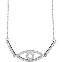 0.2 CTW Natural Diamond Eye Chain Bracelet 10K White Gold