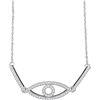 Image 1 : 0.2 CTW Natural Diamond Eye Chain Bracelet 10K White Gold