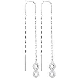 0.14 CTW Natural Diamond Infinity Threader Earrings 10K White Gold